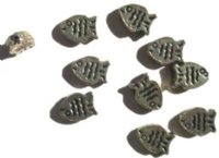 10 13mm Antique Silver Fat Fish Metal Beads